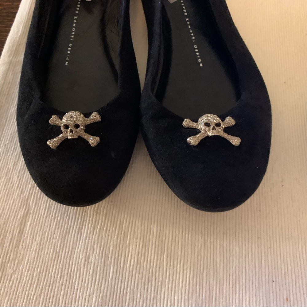 GIUSEPPE ZANOTTI Skull &  X Bones Ballerina Flats